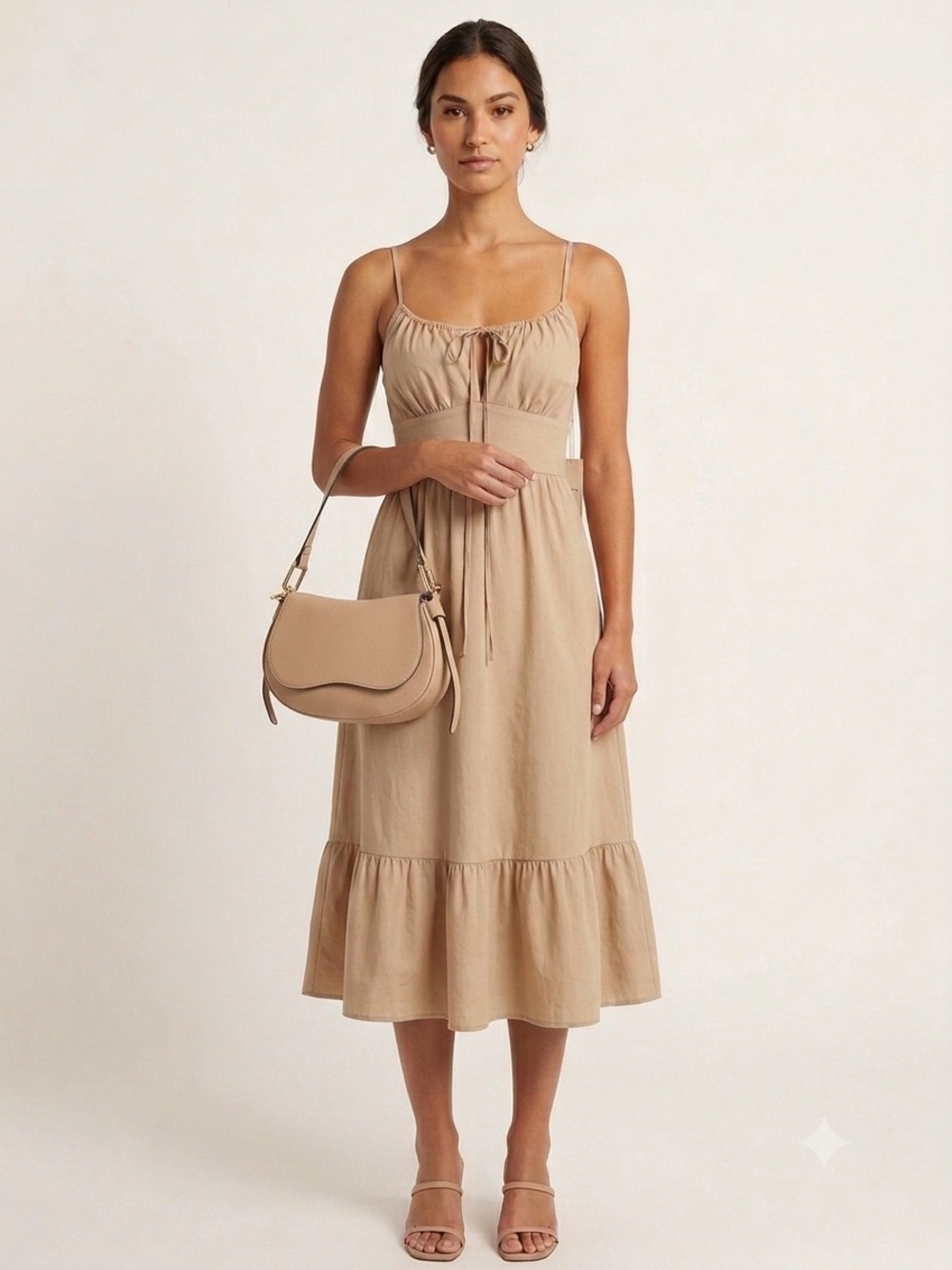 NWT Beechers Brook Sleeveless Tie-Front Midi Dress & 2 Way Purse BUNDLE